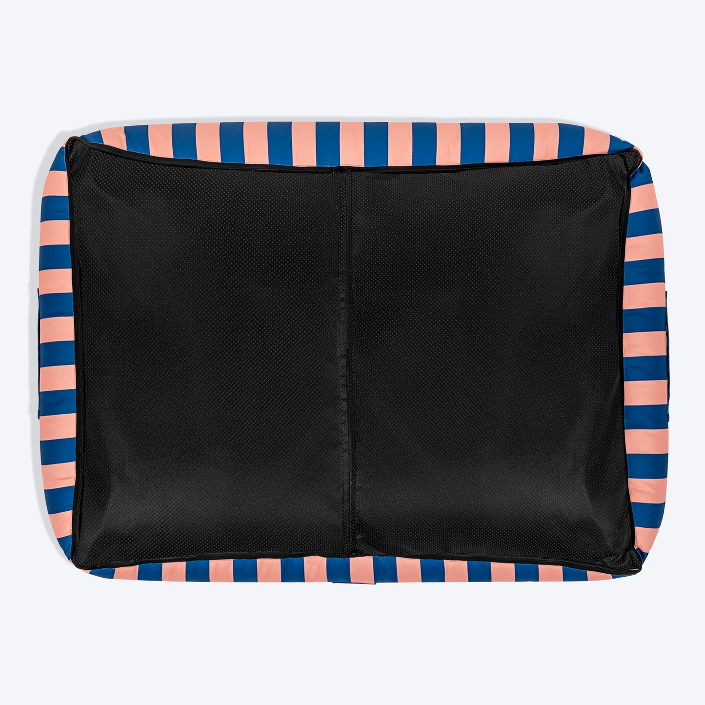 HUFT Personalised Happy Stripes Lounger Bed For Dog - Navy & Peach - Heads Up For Tails