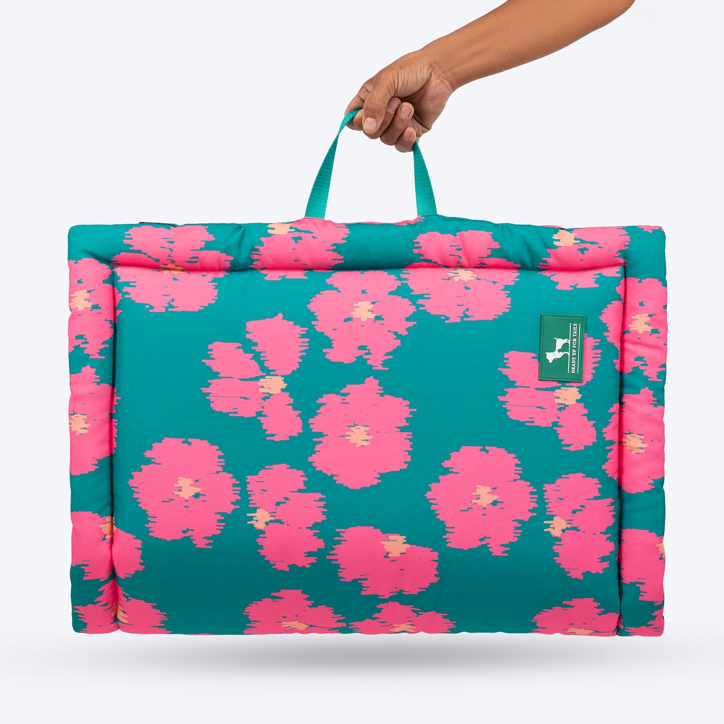 HUFT Pawsome Blossom Mat For Dog - Green & Pink - Heads Up For Tails
