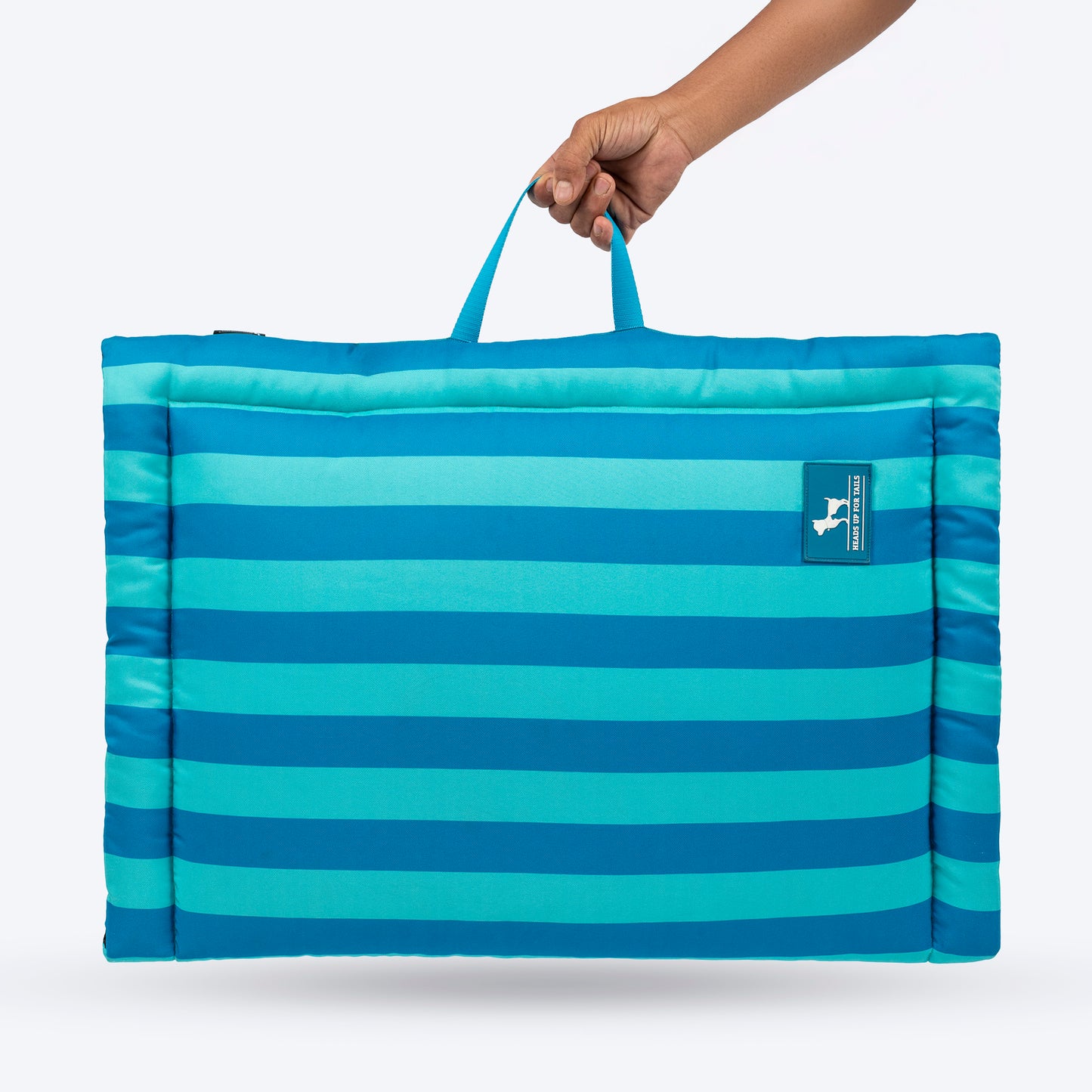 HUFT Happy Stripes Mat For Dog - Blue & Turquoise - Heads Up For Tails