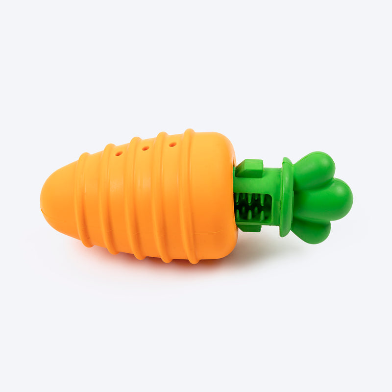 HUFT Chewtastic Fill-N-Fun Carrot Chew Toy For Dog - Orange & Green - Heads Up For Tails