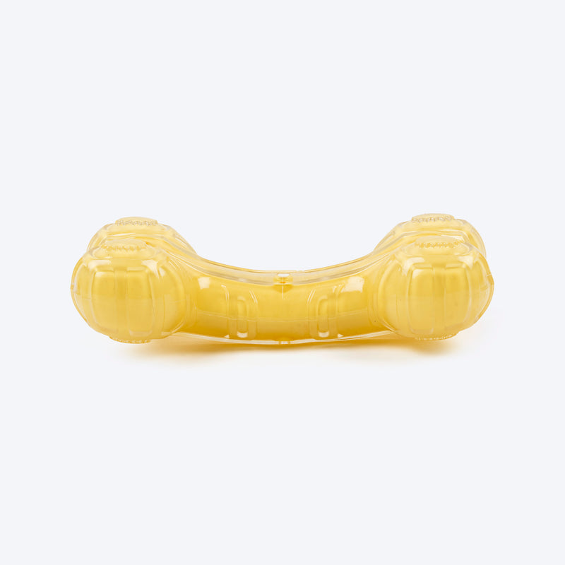 HUFT Chewtastic Chomp Champ Bone Chew Toy For Dog - Yellow - Heads Up For Tails