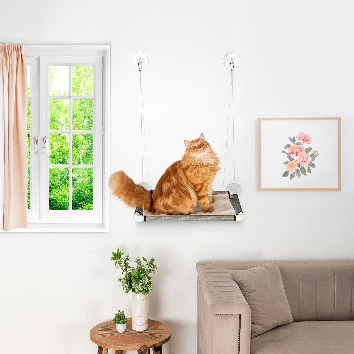 HUFT Purrch Spot Hammock For Cat - Black - Heads Up For Tails