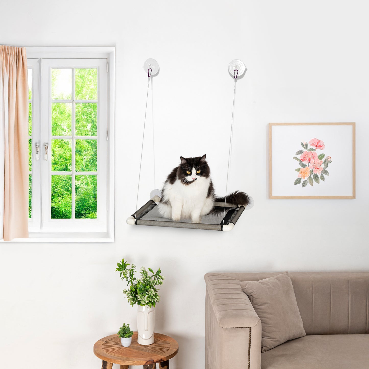 HUFT Purrch Spot Hammock For Cat - Black - Heads Up For Tails