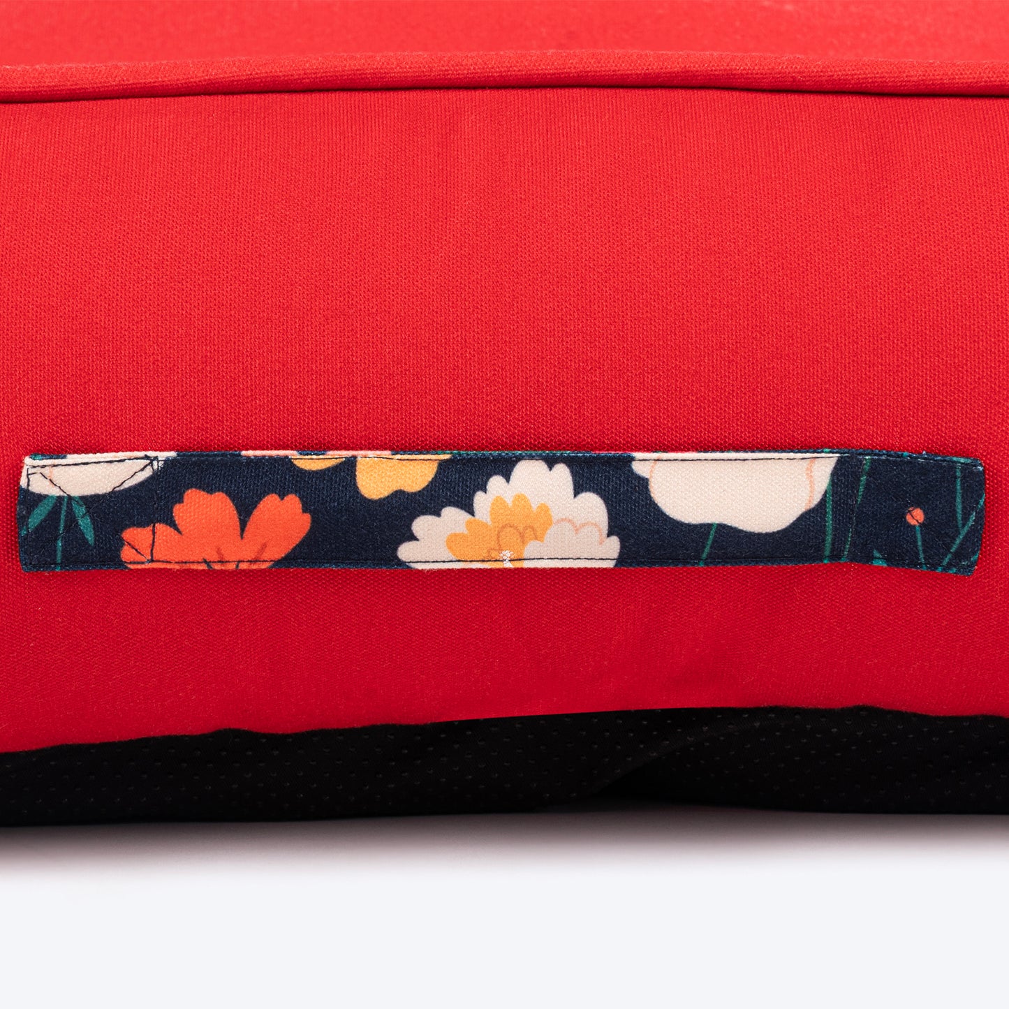 HUFT Personalised Floral Fusion Lounger Bed For Dog - Red - Heads Up For Tails