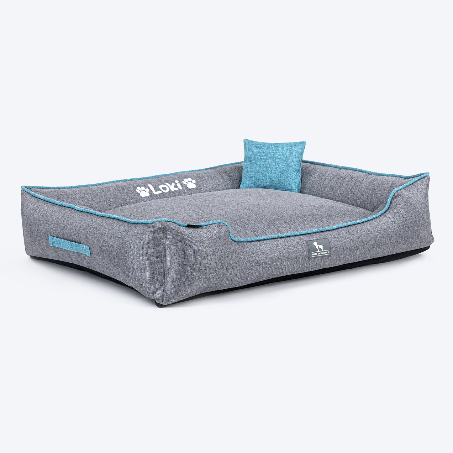 HUFT Personalised Nap Now Lounger Bed For Dog - Grey - Heads Up For Tails
