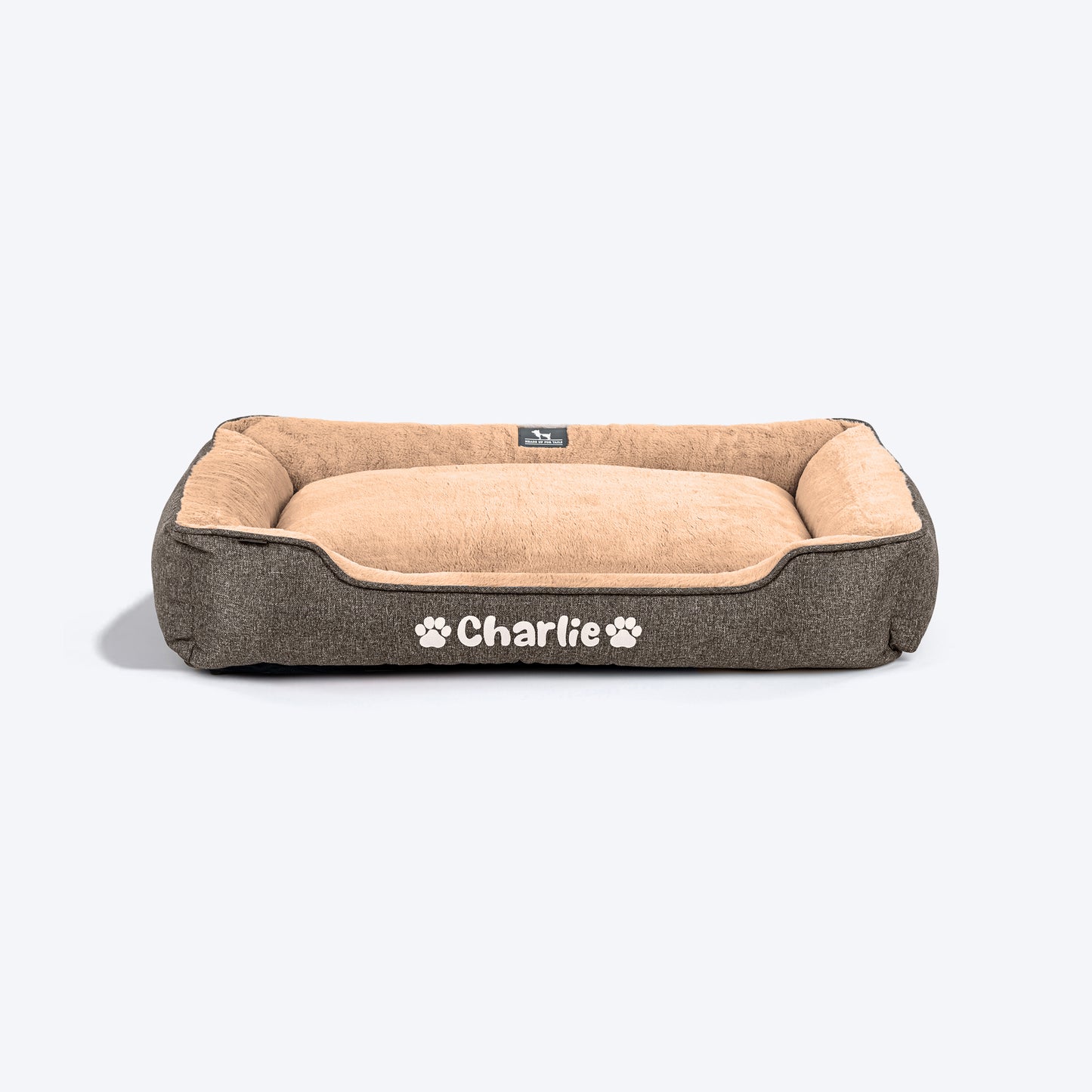 HUFT Personalised Furever Cosy Lounger Bed For Dog - Brown - Heads Up For Tails
