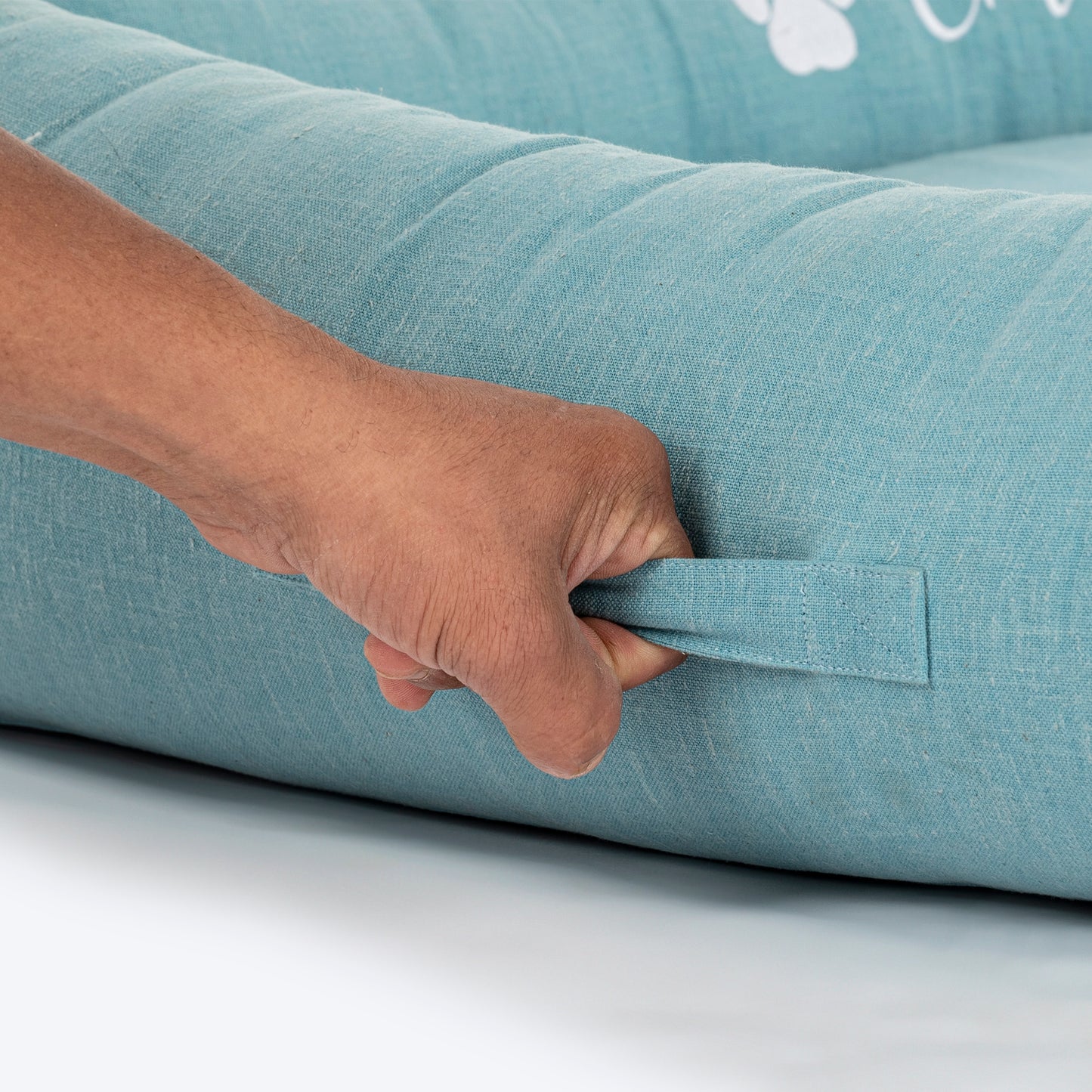 HUFT Personalised Nap Haven Orthopaedic Lounger Bed For Dog - Light Blue