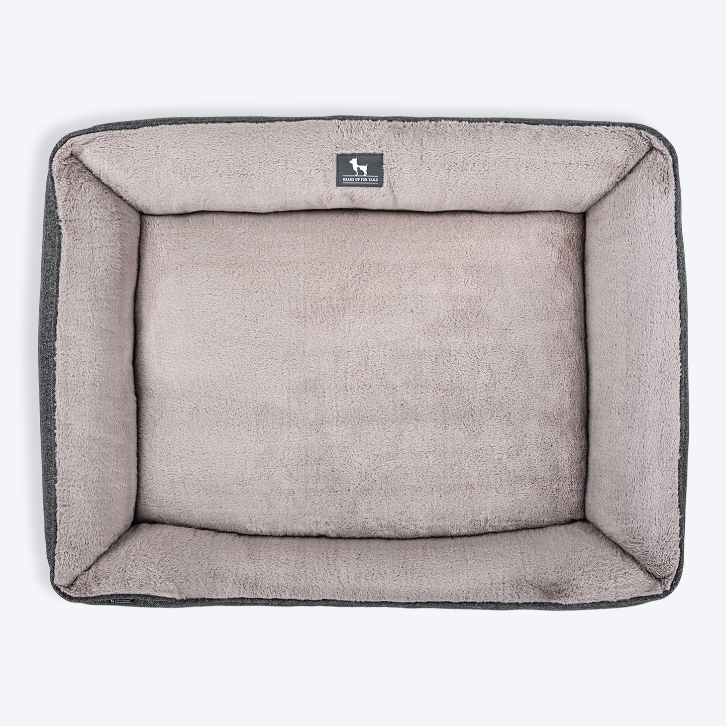 HUFT Personalised Furever Cosy Lounger Bed For Dog - Charcoal Black - Heads Up For Tails