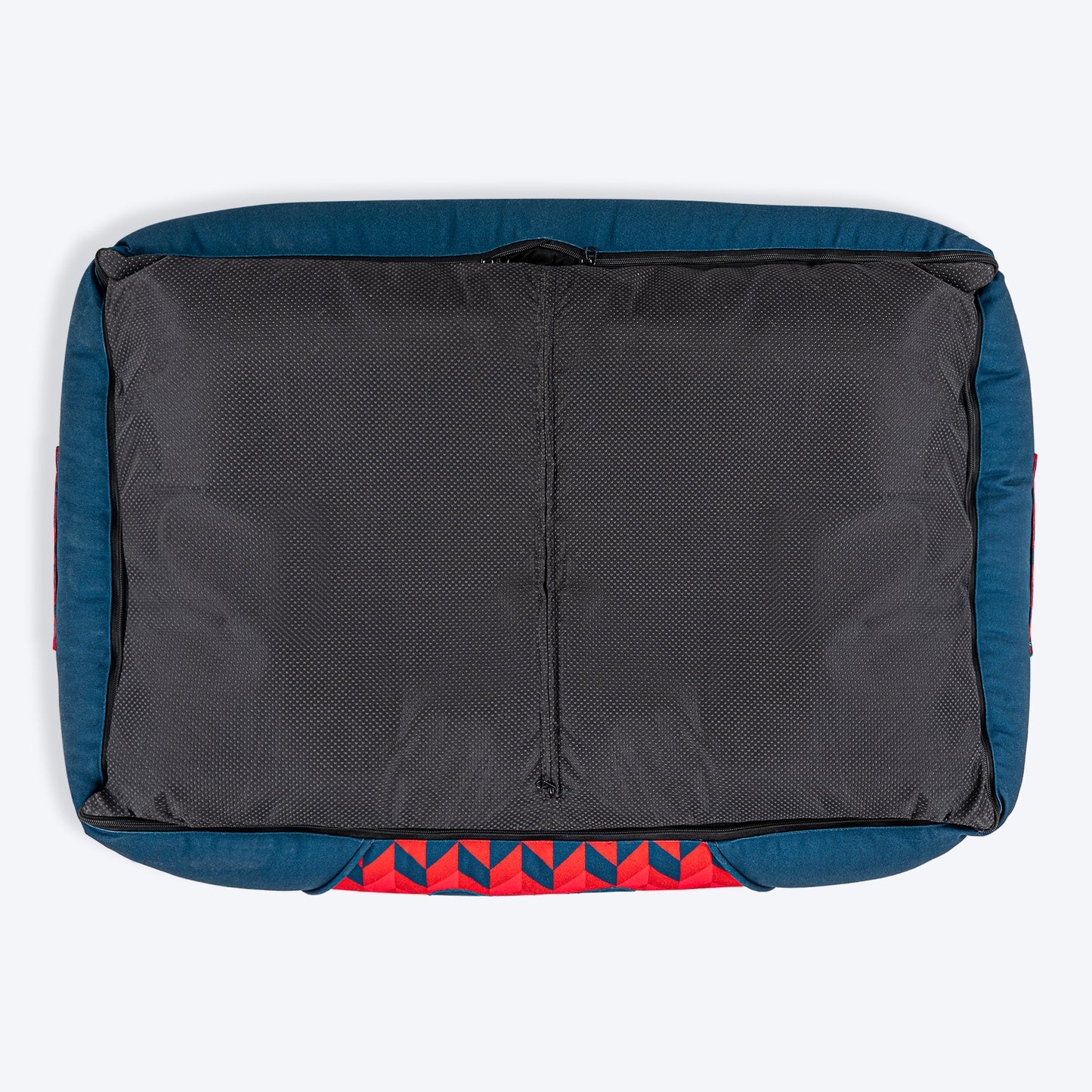 HUFT Personalised Geometric Groove Lounger Bed For Dog - Navy Blue - Heads Up For Tails