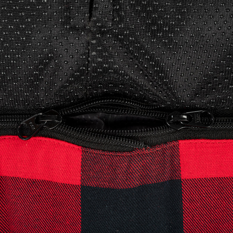 HUFT Love Plaid Lounger Bed For Dog - Red & Black - Heads Up For Tails