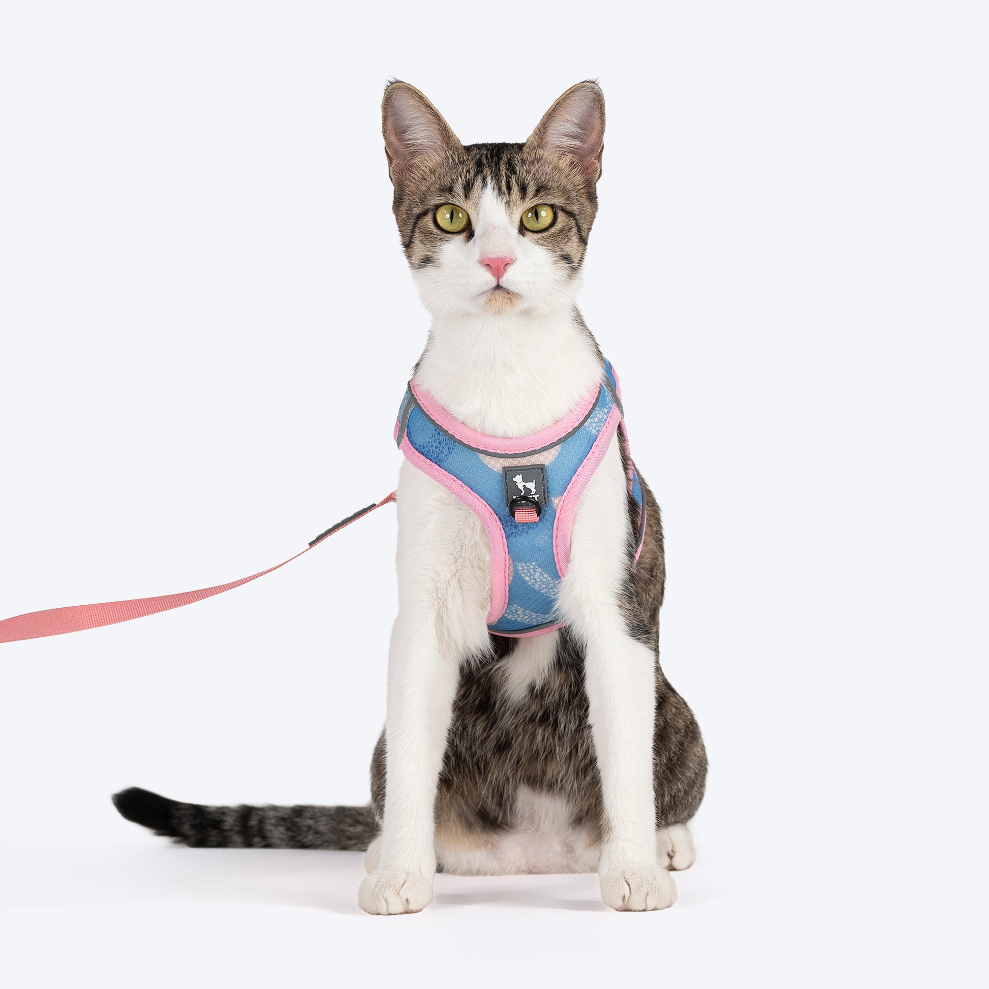 HUFT Easy Breezy Step-In Harness & Leash Set For Cat - Crescent Blue - Heads Up For Tails