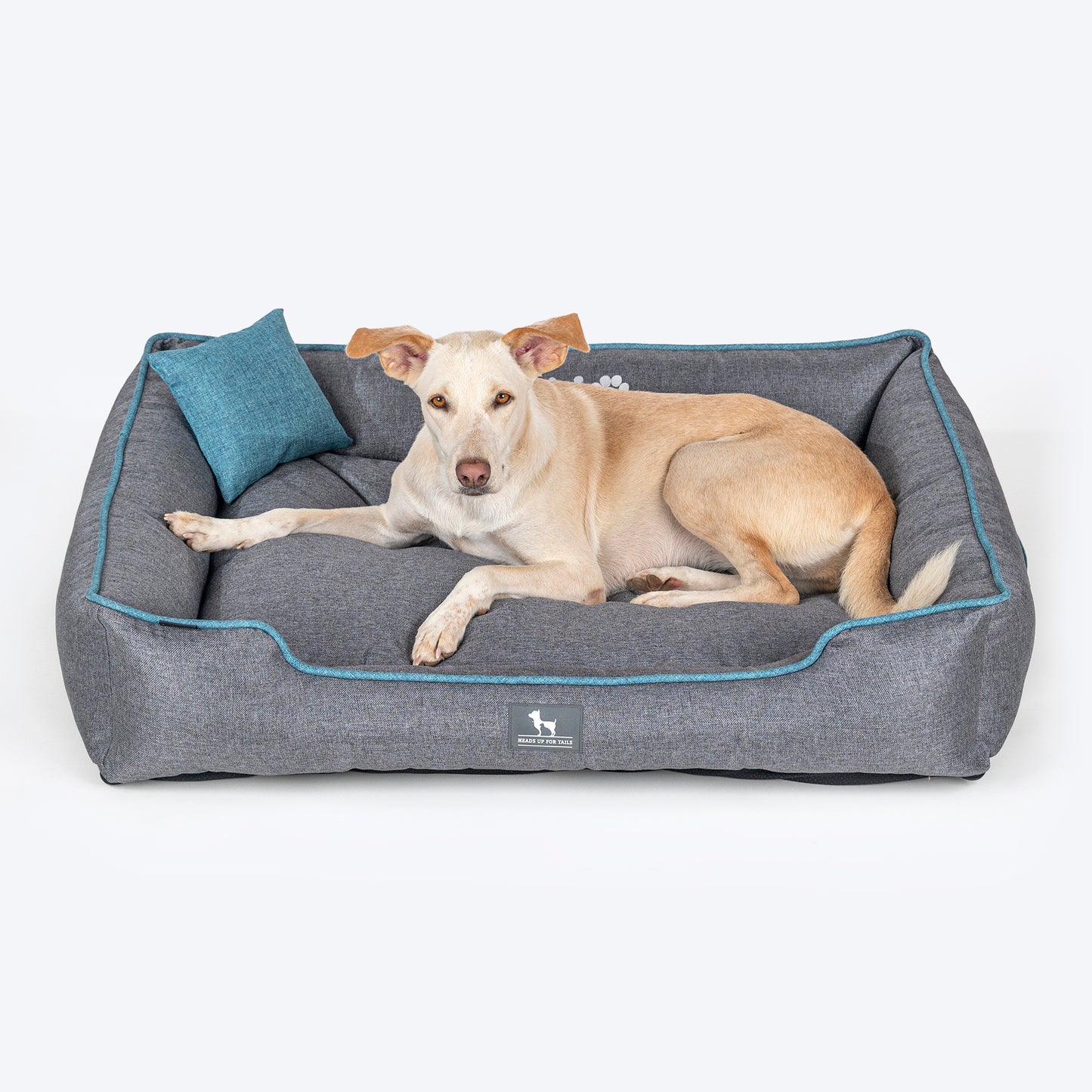 HUFT Personalised Nap Now Lounger Bed For Dog - Grey - Heads Up For Tails
