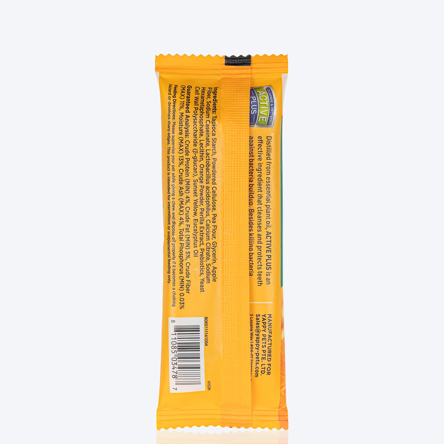 Happi Skippi Dental Chew Zest Orange Dog Treats - 4 inch - 25 gm - Heads Up For Tails