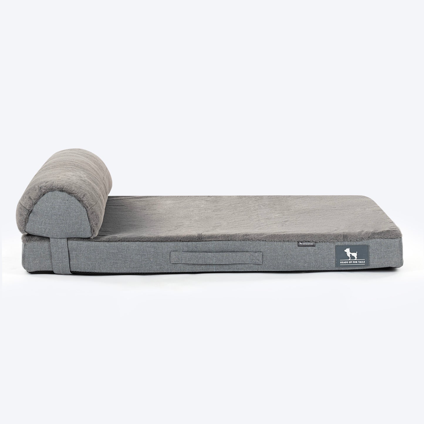 HUFT Made To Order Furry Orthopaedic Dog Bed - Dark Grey