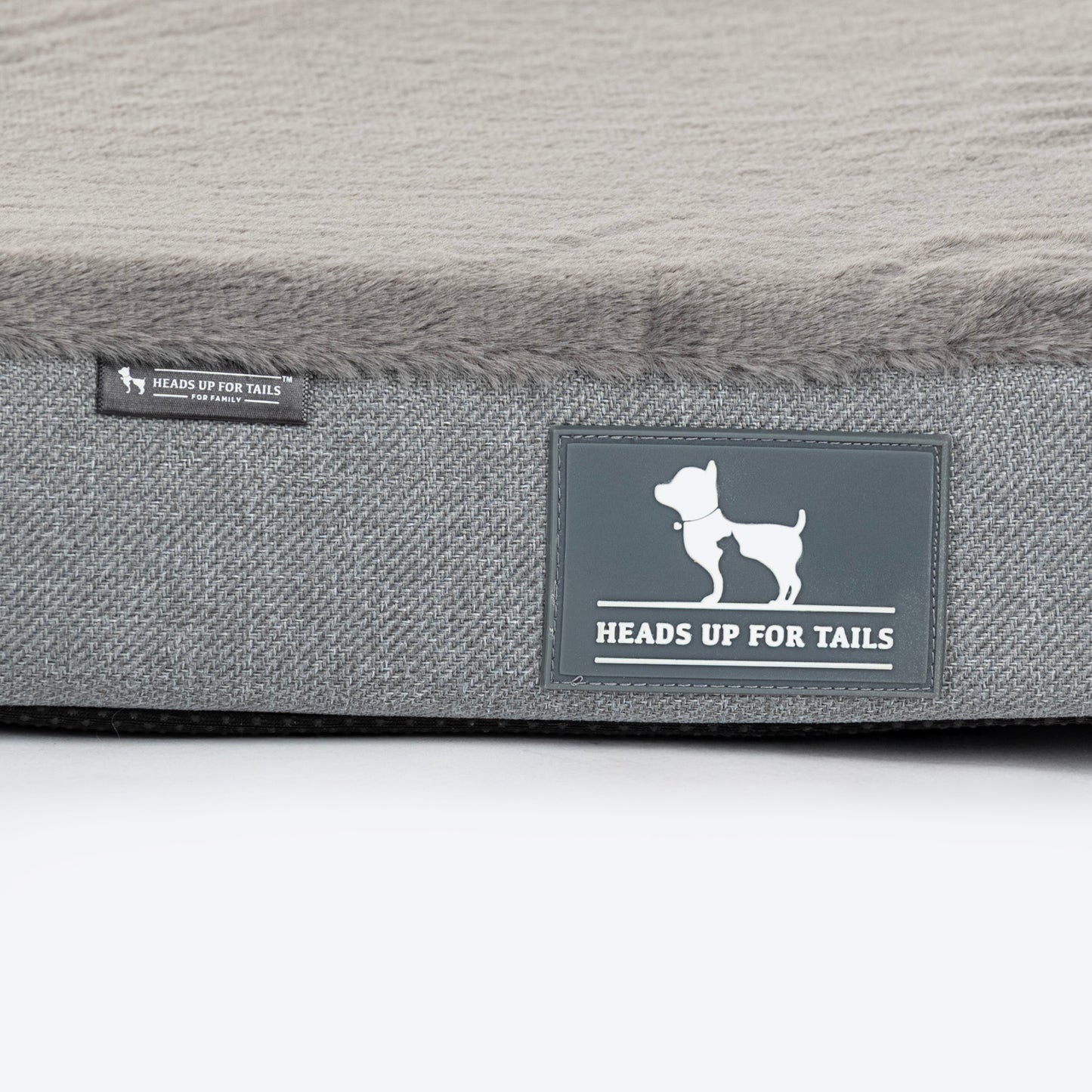 HUFT Made To Order Furry Orthopaedic Dog Bed - Dark Grey