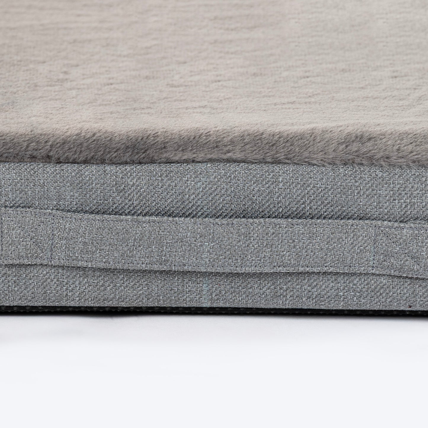 HUFT Made To Order Furry Orthopaedic Dog Bed - Dark Grey
