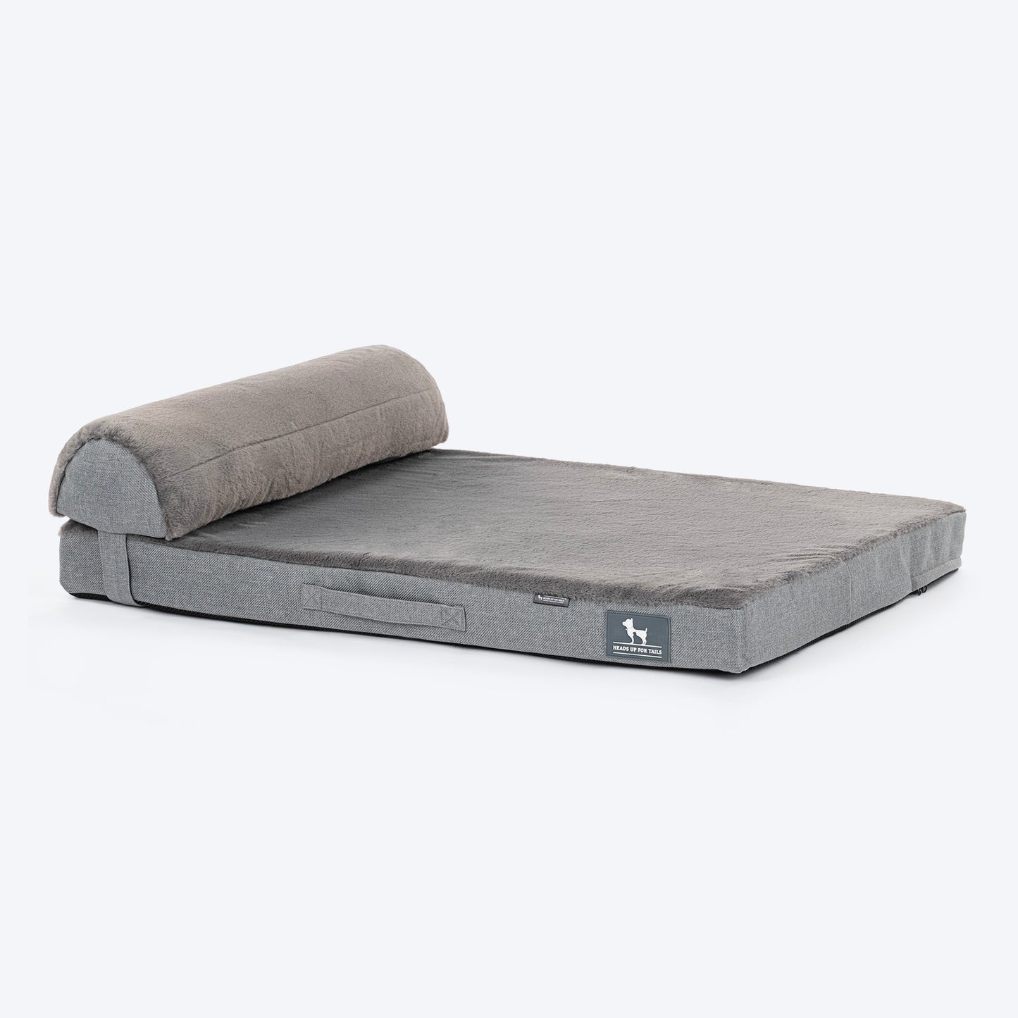 HUFT Made To Order Furry Orthopaedic Dog Bed - Dark Grey