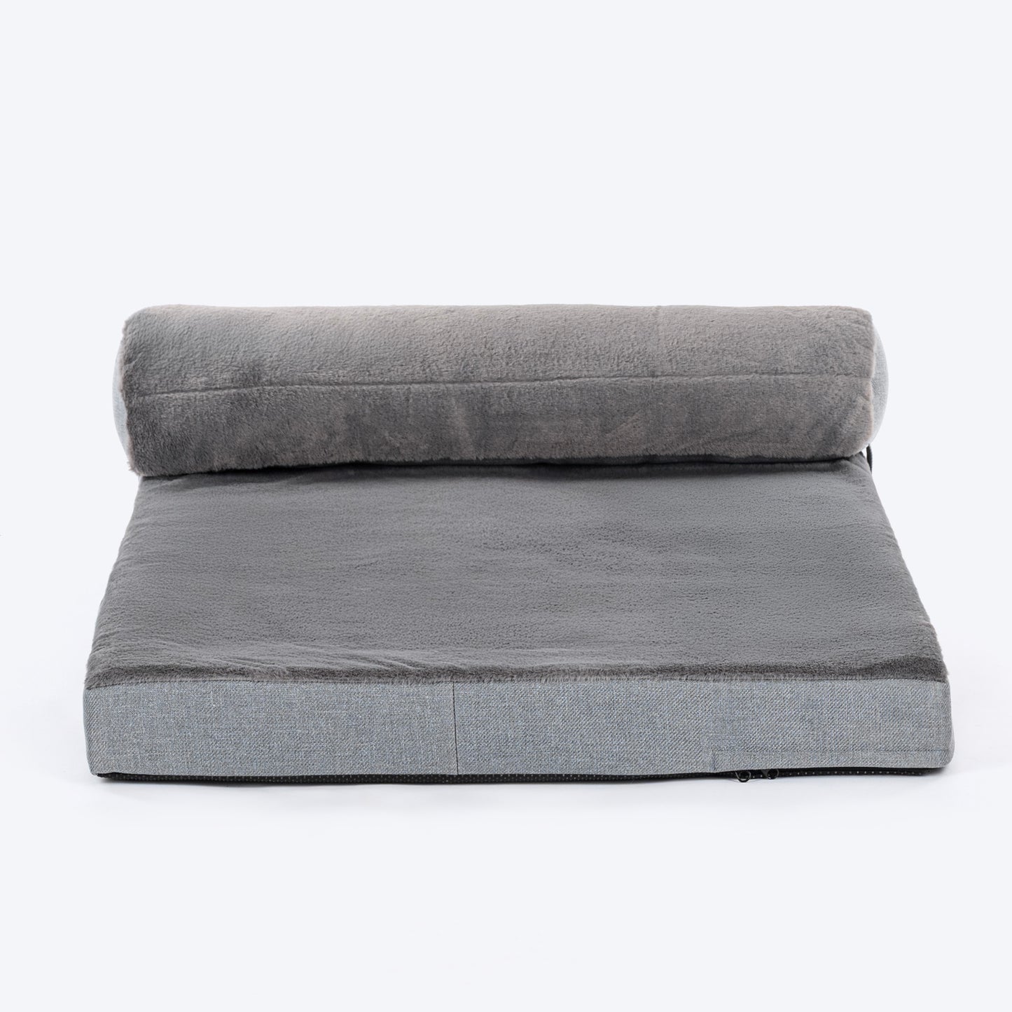 HUFT Made To Order Furry Orthopaedic Dog Bed - Dark Grey