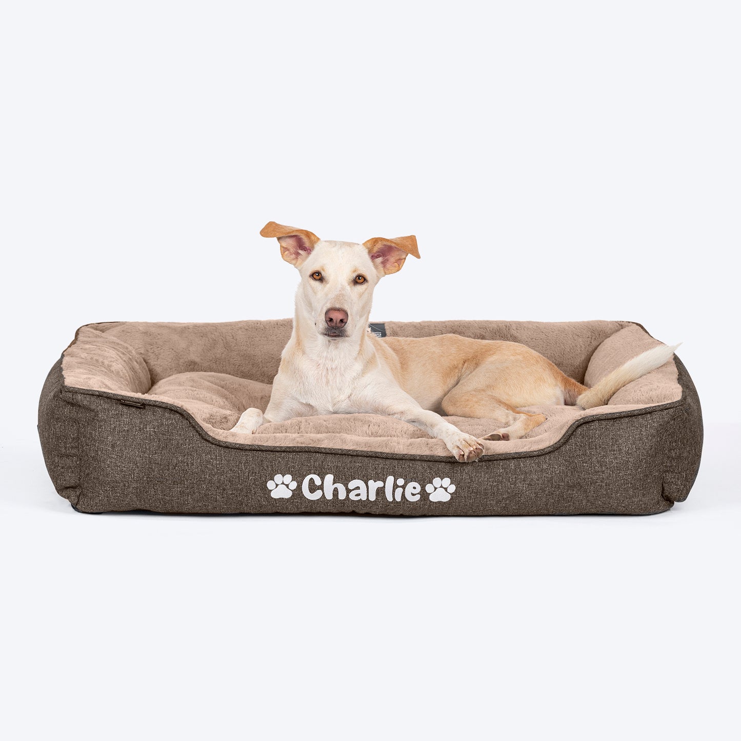 HUFT Personalised Furever Cosy Lounger Bed For Dog - Brown - Heads Up For Tails