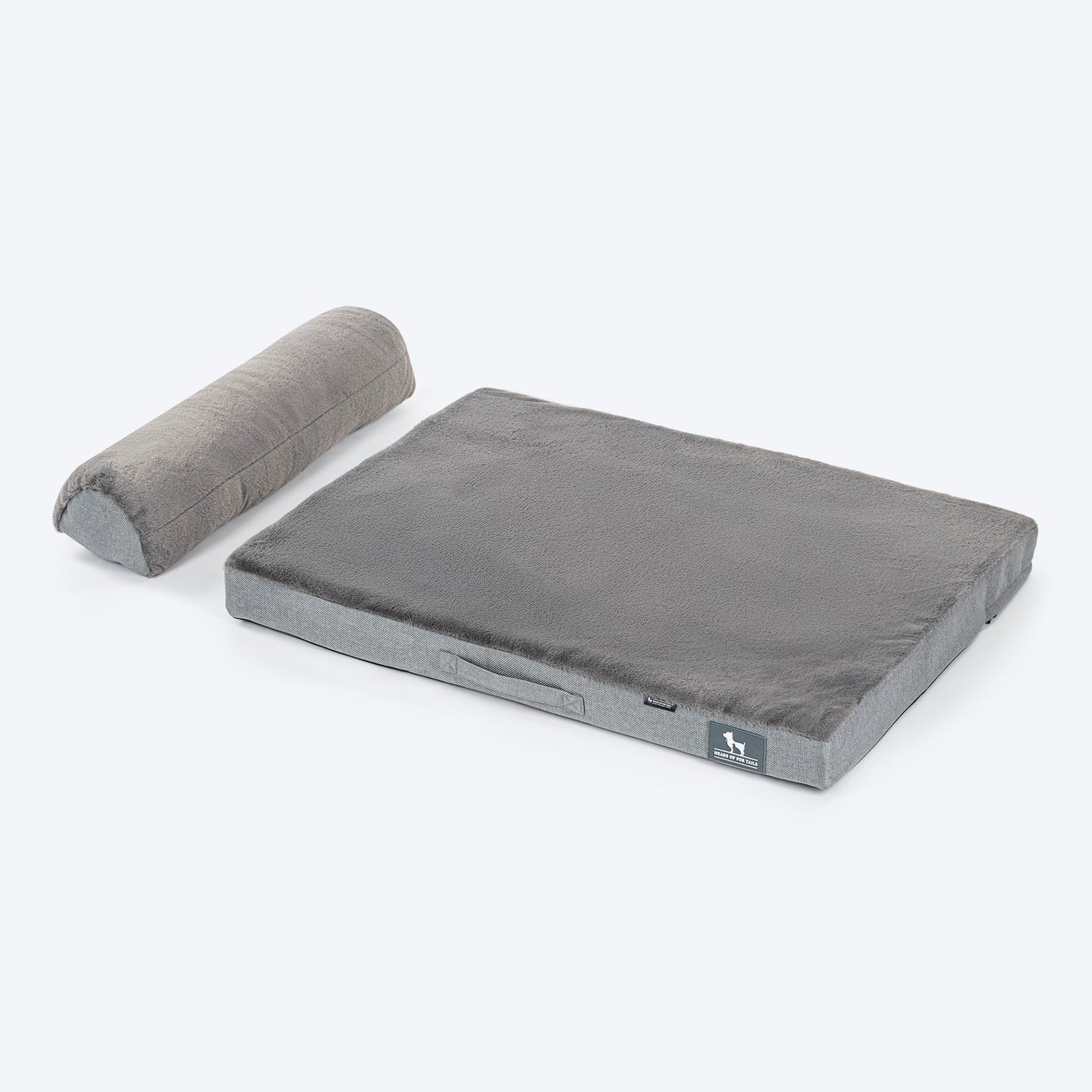 HUFT Made To Order Furry Orthopaedic Dog Bed - Dark Grey