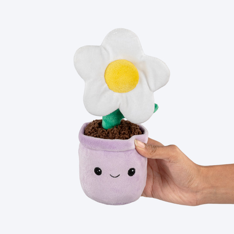 HUFT Dreamy Daisy Squeaky Plush Toy For Dog - Purple & White - Heads Up For Tails