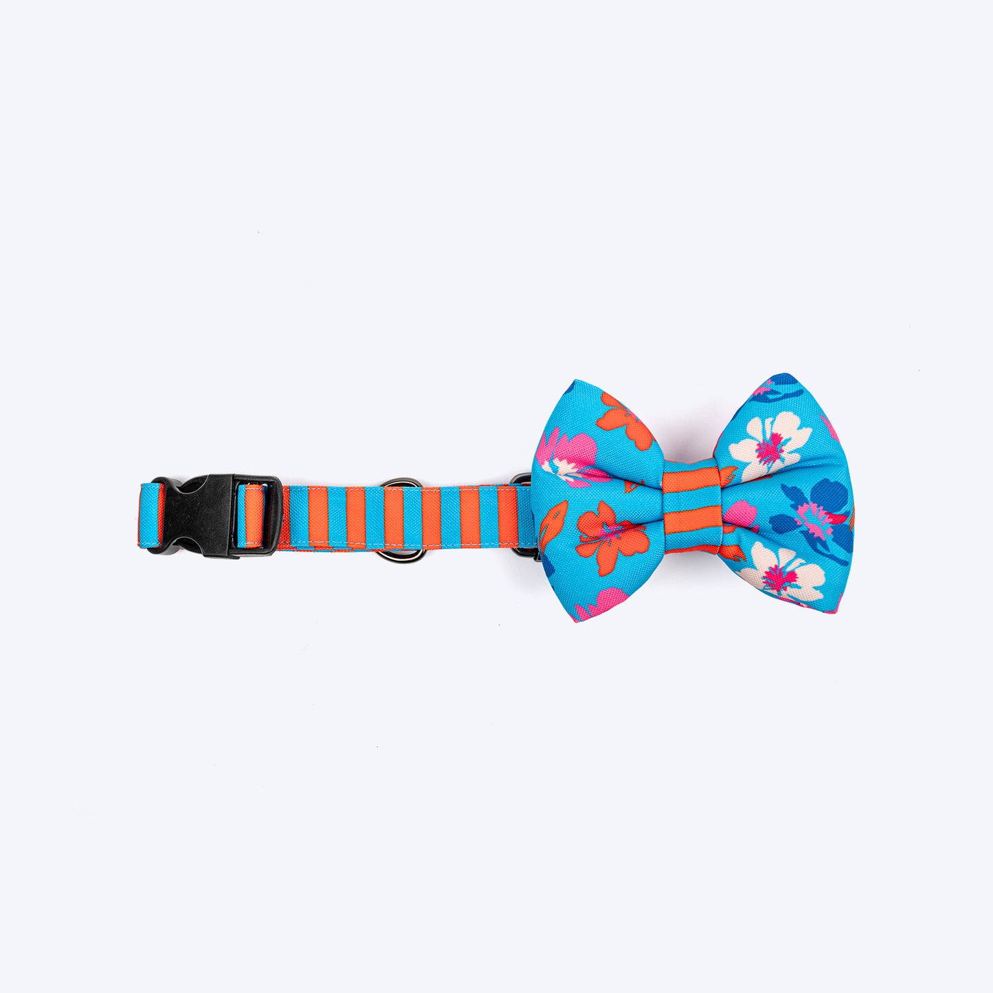 HUFT Summer Bloom Bow Tie With Collar For Dog - Blue - Heads Up For Tails