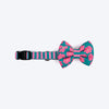HUFT Pawsome Blossom Bow Tie With Collar For Dog - Green & Pink - Heads Up For Tails