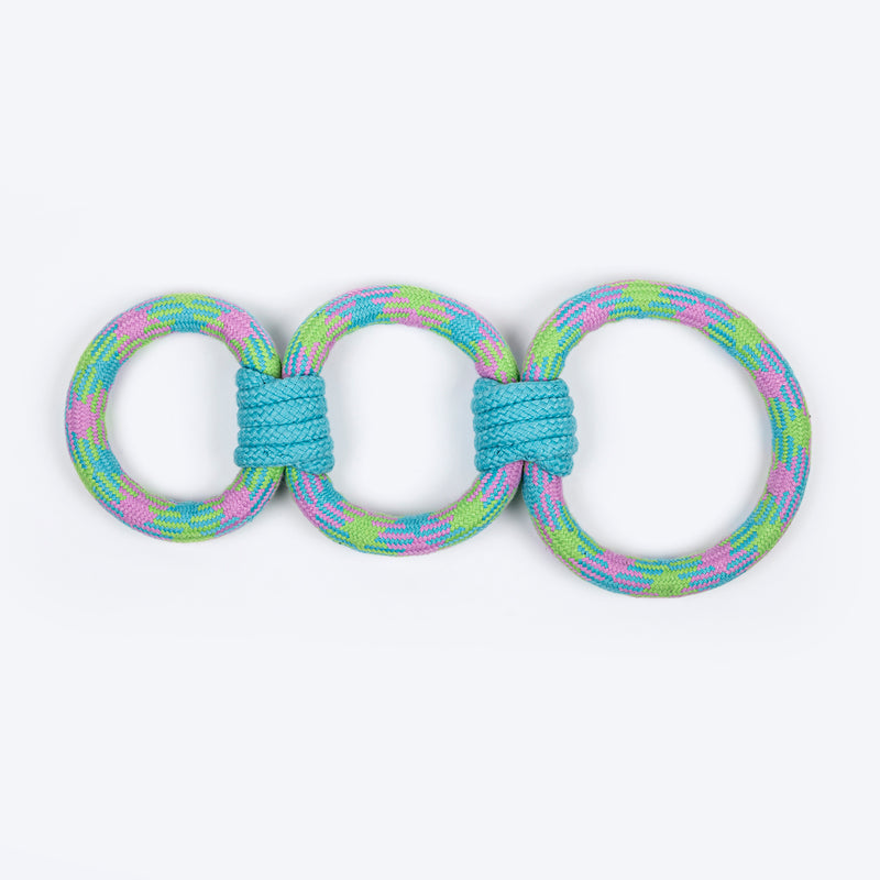 Dash Dog Triple Tugger Rope Toy For Dog - Multicolor - Heads Up For Tails