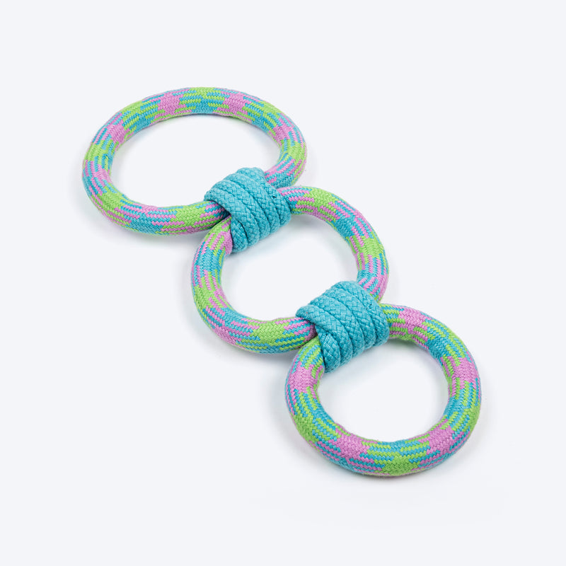 Dash Dog Triple Tugger Rope Toy For Dog - Multicolor - Heads Up For Tails
