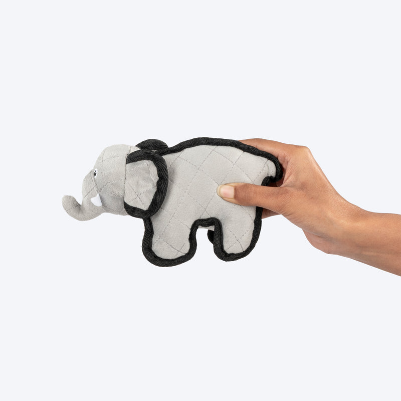 Dash Dog Crinkly Elephant Plush Toy for Dog - Grey - Heads Up For Tails
