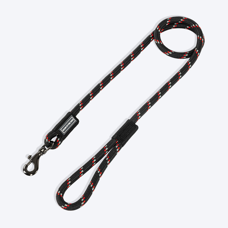 HUFT Basic Rope Leash For Dog - Black - 4 ft - Heads Up For Tails