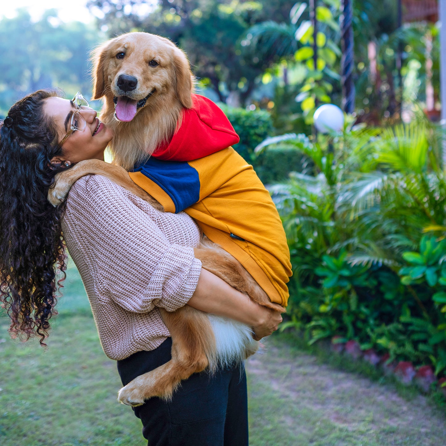 HUFT Colour Block Hoodie Pet Sweatshirt - Mustard - Heads Up For Tails