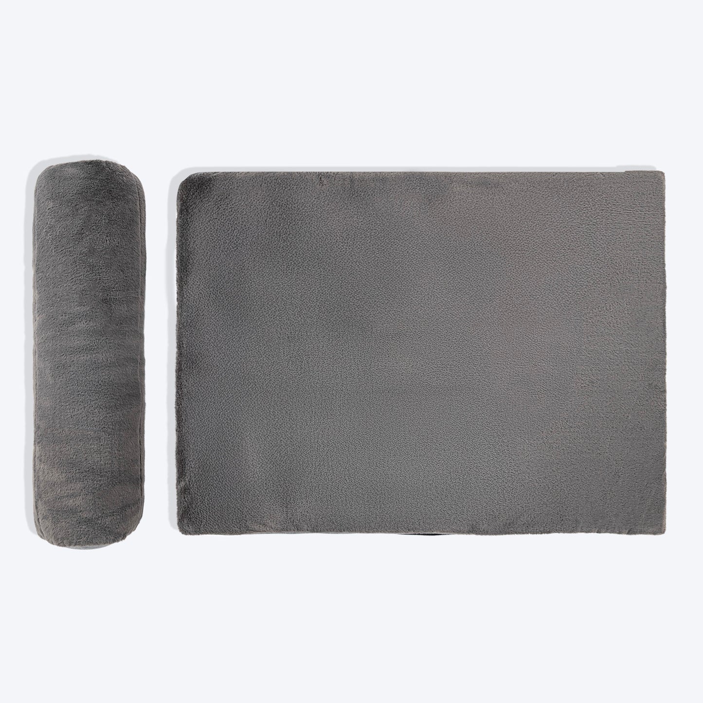 HUFT Made To Order Furry Orthopaedic Dog Bed - Dark Grey