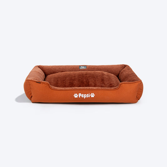 HUFT Personalised Furever Cosy Lounger Dog Bed - Dark Brown - Heads Up For Tails