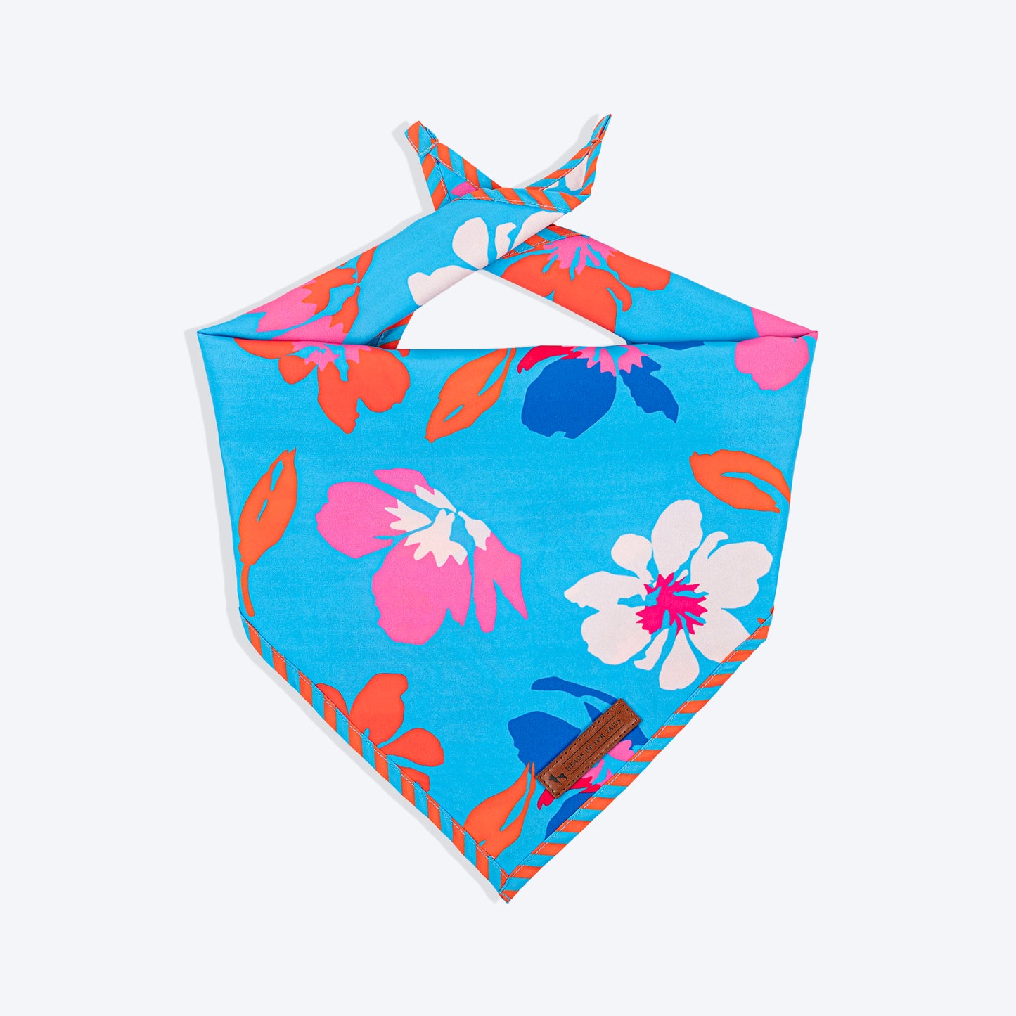 HUFT Summer Bloom Knot Bandana For Dog - Blue - Heads Up For Tails