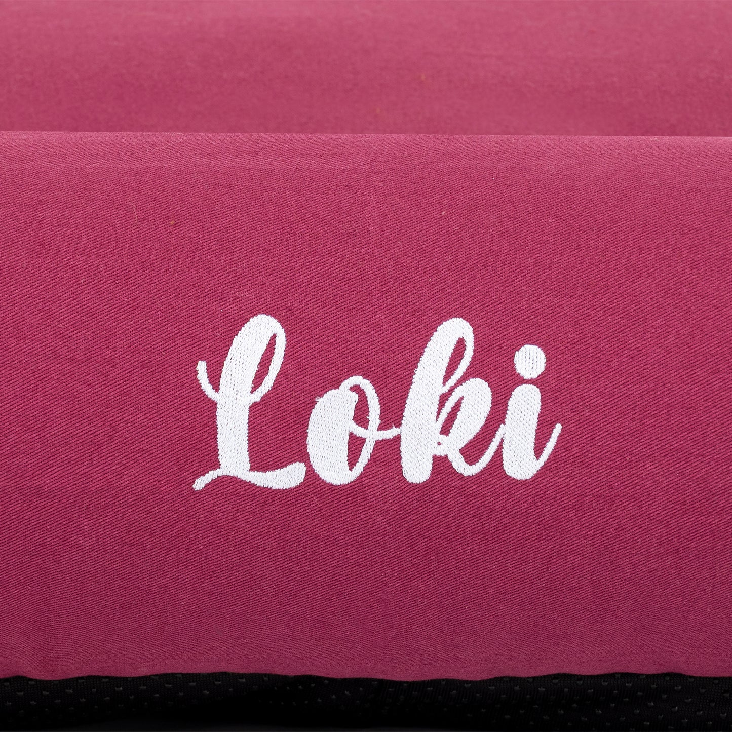 HUFT Personalised Sniff The Love Lounger Bed For Dog - Dark Magenta