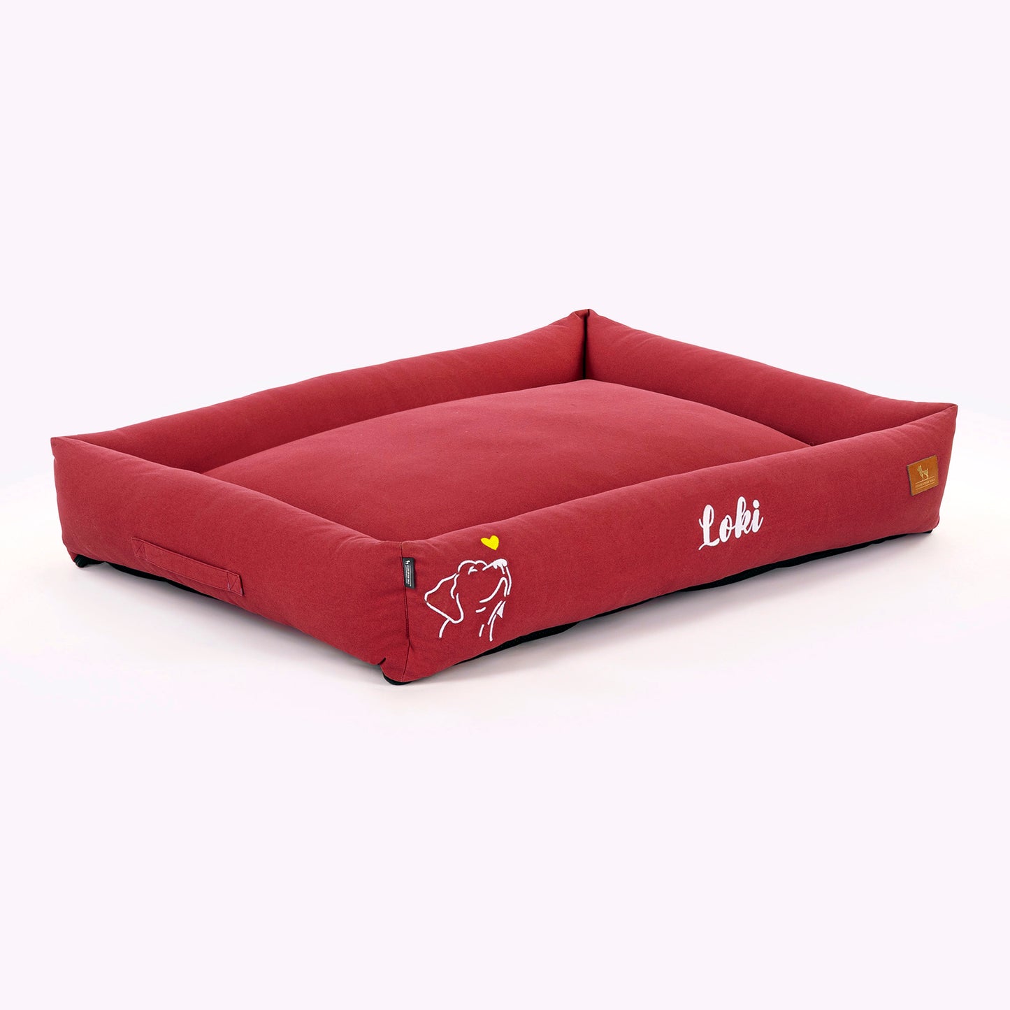 HUFT Personalised Sniff The Love Lounger Bed For Dog - Maroon
