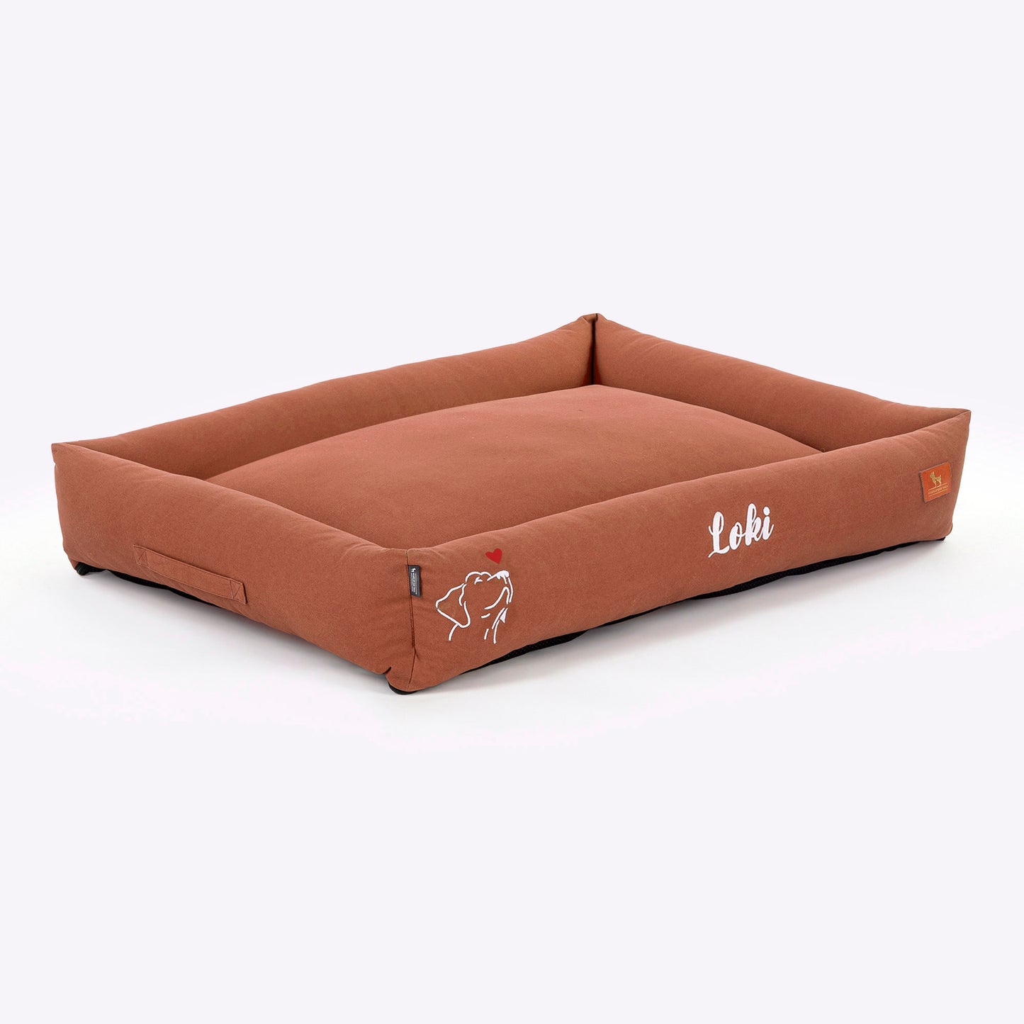 HUFT Personalised Sniff The Love Lounger Bed For Dog - Brown