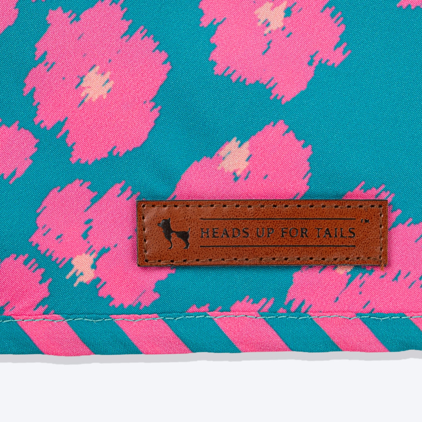 HUFT Pawsome Blossom Knot Bandana For Dog - Green & Pink - Heads Up For Tails