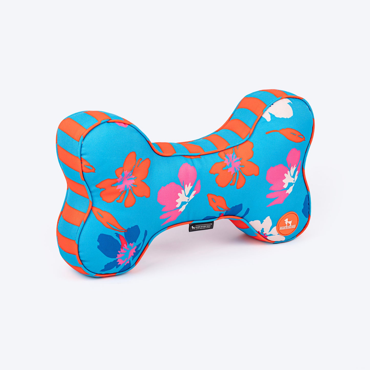 HUFT Summer Bloom Dog Bone Cushion - Blue - Heads Up For Tails