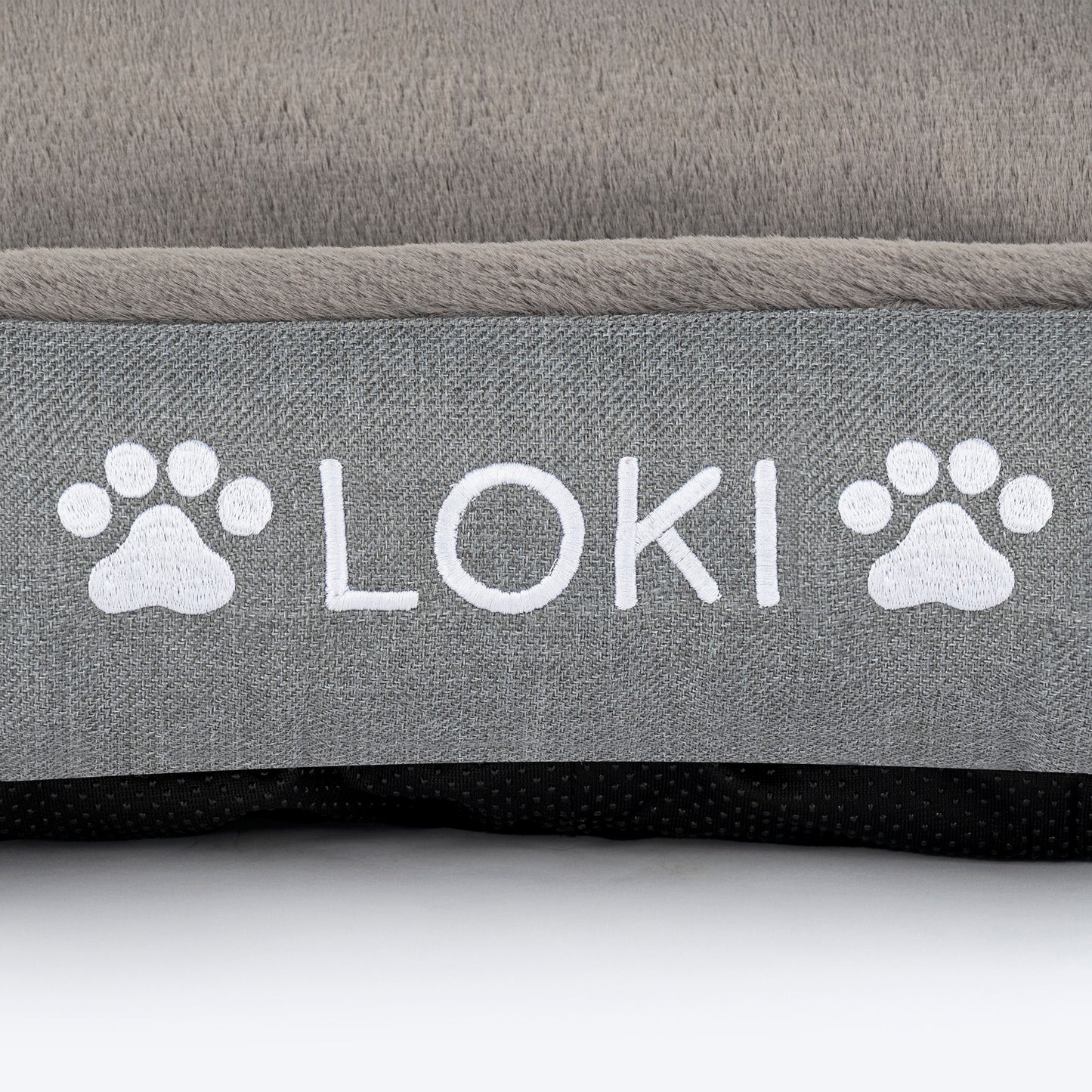 HUFT Personalised Furever Cosy Lounger Dog Bed - Dark Grey
