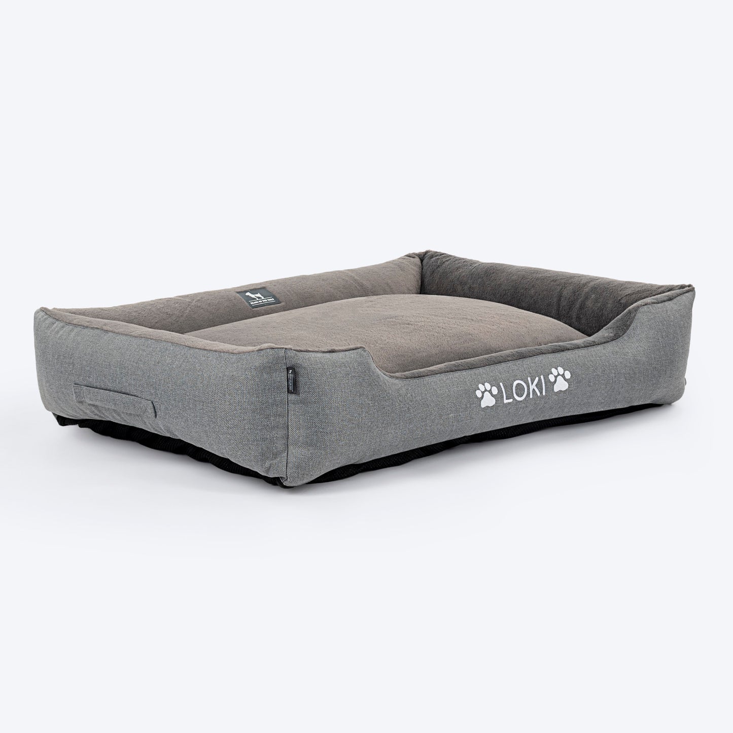 HUFT Personalised Furever Cosy Lounger Dog Bed - Dark Grey