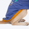 HUFT Wag More Worry Less Colour Block Hoodie Pet Sweatshirt - Blue - Heads Up For Tails