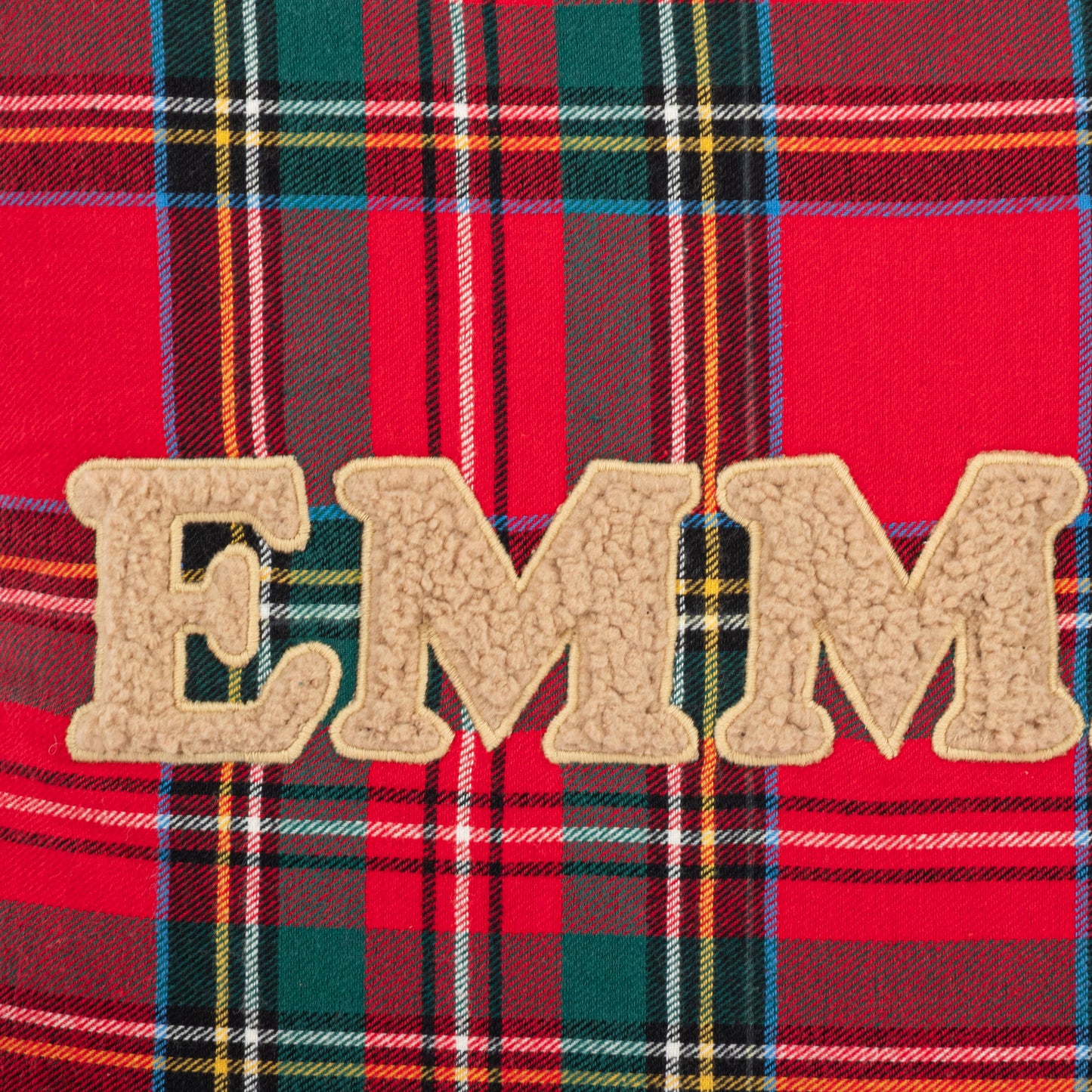 HUFT Personalised Tartan Snuggle Cushion Cover For Dog & Cat - Red & Green