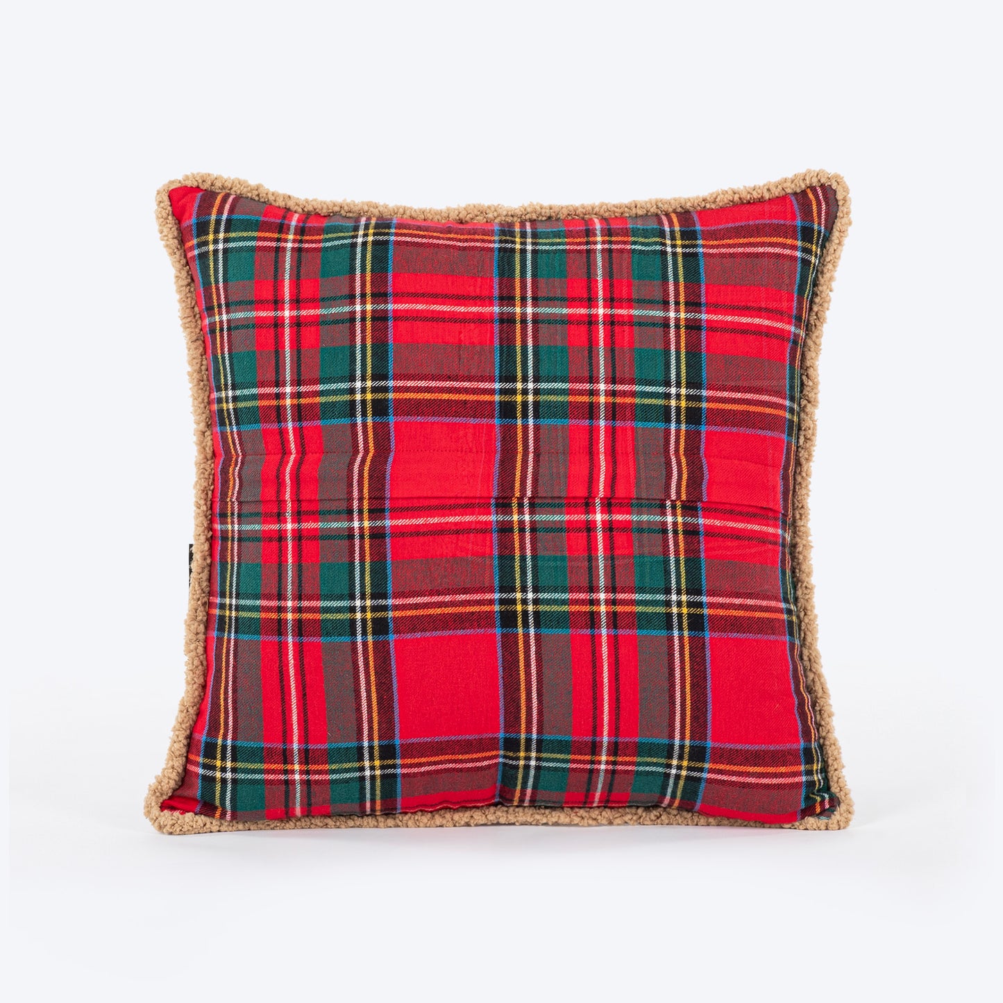 HUFT Personalised Tartan Snuggle Cushion Cover For Dog & Cat - Red & Green