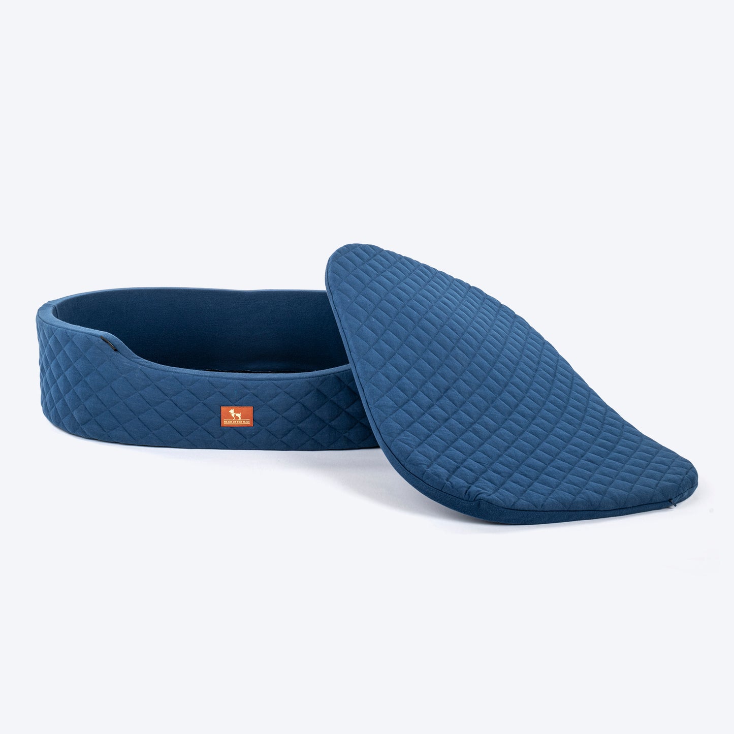 HUFT Quilted Basket Pet Bed - Egyptian Blue - Heads Up For Tails