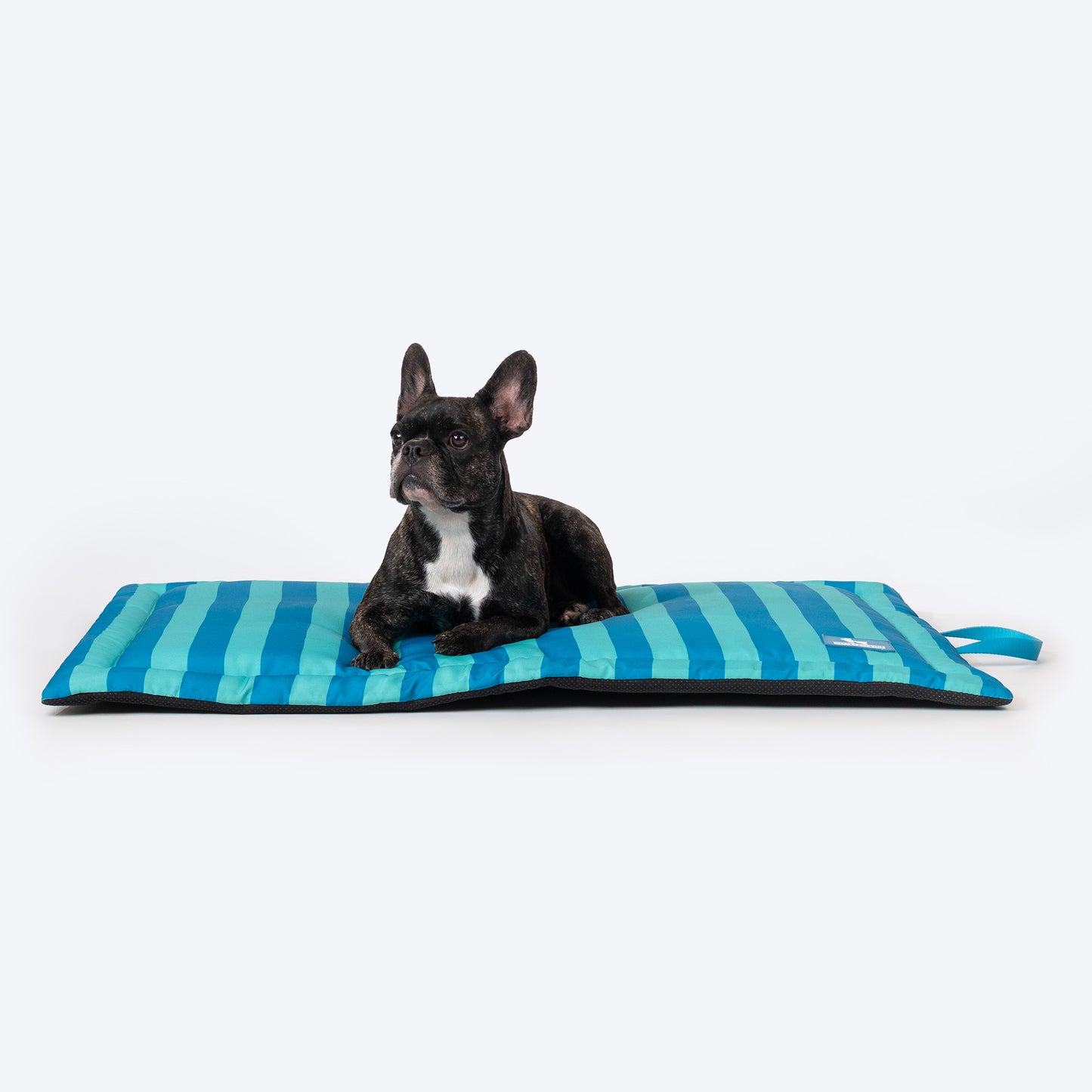 HUFT Happy Stripes Mat For Dog - Blue & Turquoise - Heads Up For Tails