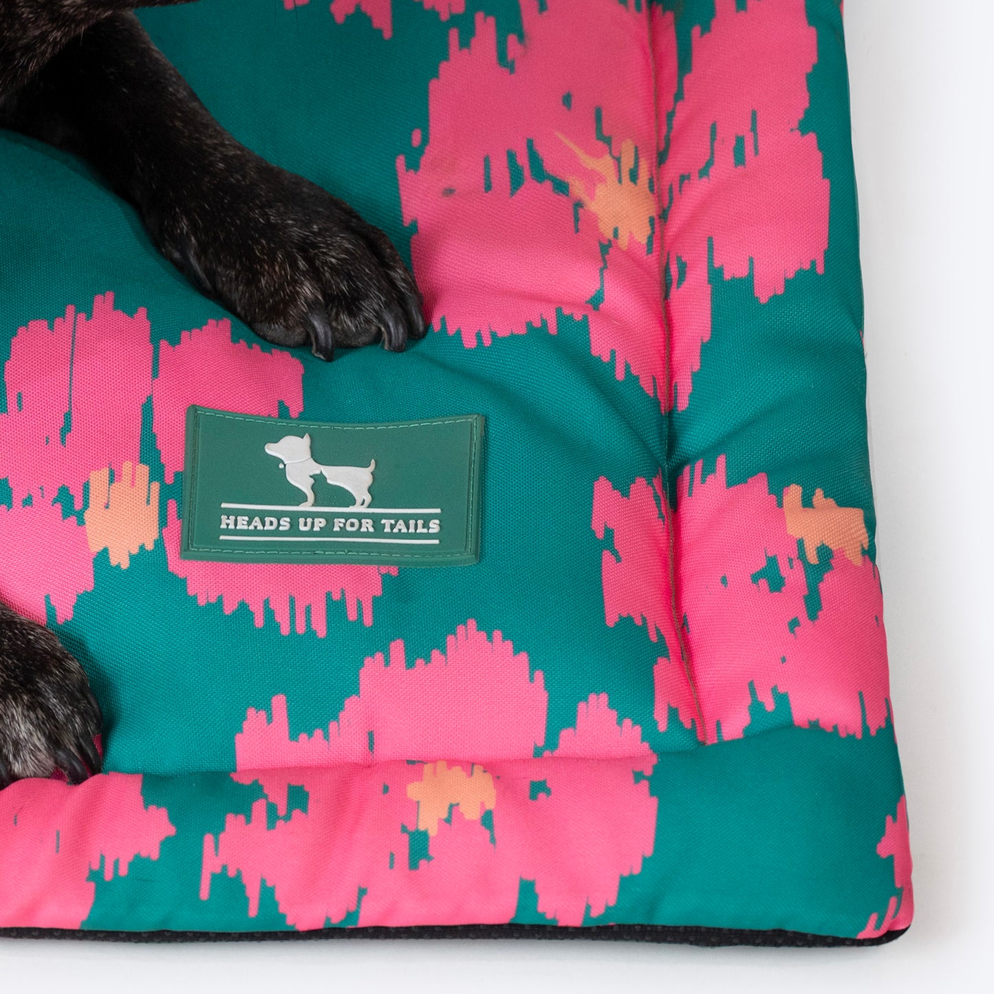 HUFT Pawsome Blossom Mat For Dog - Green & Pink - Heads Up For Tails