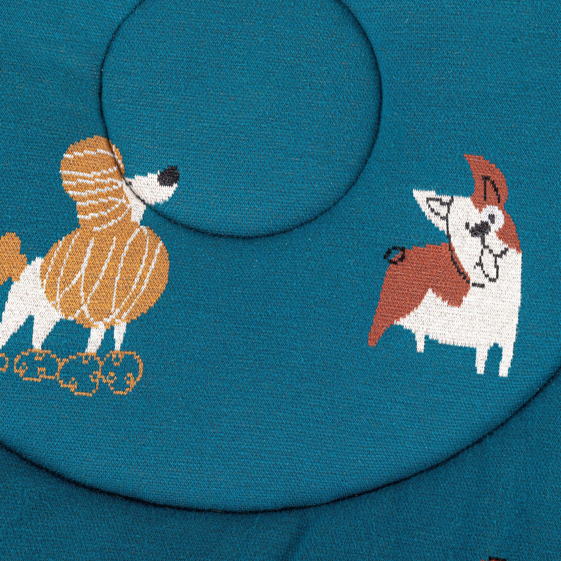 HUFT Doggie Doodles Circular Mat For Dog & Cat - Petrol Blue - Heads Up For Tails