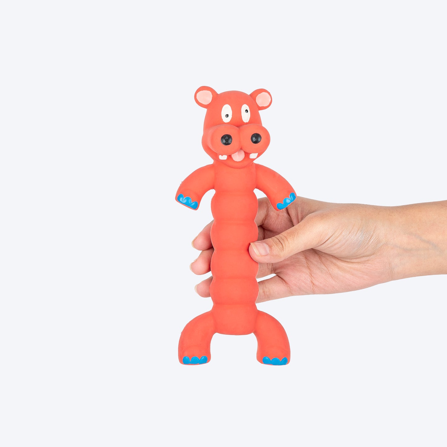 TLC Twisted Body Hippo Chew Toy For Dog - Orange - Heads Up For Tails